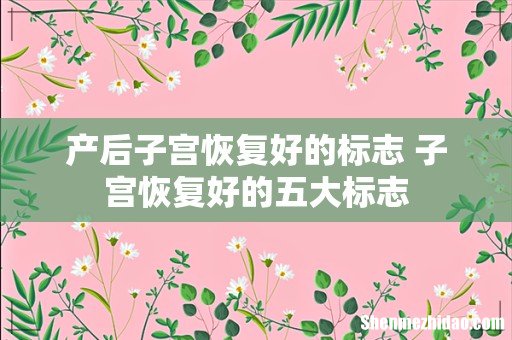 产后子宫恢复好的标志 子宫恢复好的五大标志