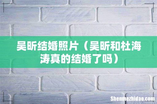 吴昕和杜海涛真的结婚了吗 吴昕结婚照片