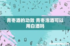 青枣酒的功效 青枣泡酒可以用白酒吗