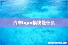 汽车bgm模块是什么