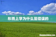 形而上学为什么是错误的