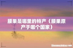 腰果原产于哪个国家 腰果是哪里的特产