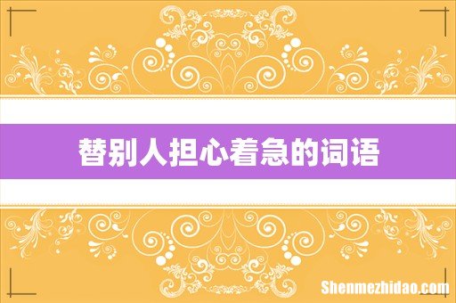 替别人担心着急的词语