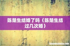 陈楚生结过几次婚 陈楚生结婚了吗