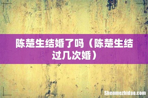 陈楚生结过几次婚 陈楚生结婚了吗