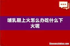 哺乳期上火怎么办吃什么下火呢