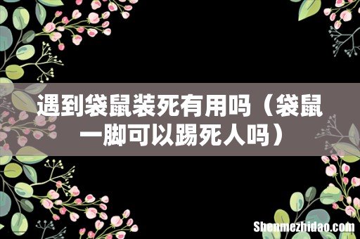 袋鼠一脚可以踢死人吗 遇到袋鼠装死有用吗
