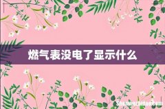 燃气表没电了显示什么