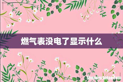 燃气表没电了显示什么