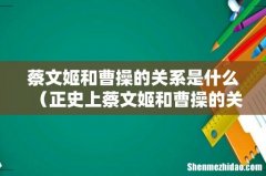 正史上蔡文姬和曹操的关系 蔡文姬和曹操的关系是什么