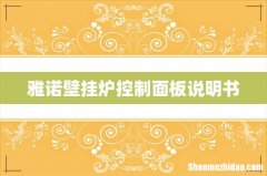 雅诺壁挂炉控制面板说明书