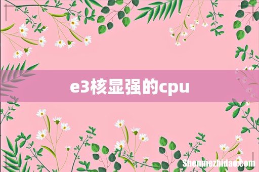 e3核显强的cpu