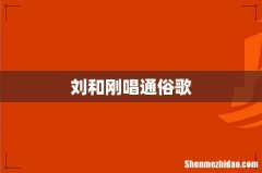 刘和刚唱通俗歌