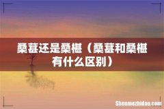 桑葚和桑椹有什么区别 桑葚还是桑椹