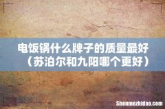 苏泊尔和九阳哪个更好 电饭锅什么牌子的质量最好