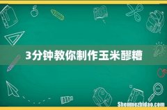 3分钟教你制作玉米醪糟