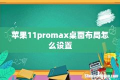 苹果11promax桌面布局怎么设置