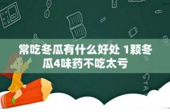 常吃冬瓜有什么好处 1颗冬瓜4味药不吃太亏