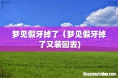 梦见假牙掉了（梦见假牙掉了又装回去)
