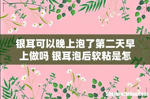 银耳可以晚上泡了第二天早上做吗 银耳泡后软粘是怎么回事