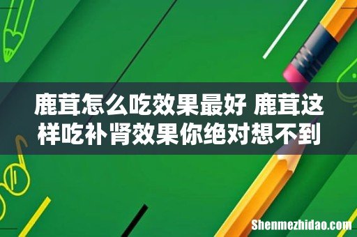 鹿茸怎么吃效果最好 鹿茸这样吃补肾效果你绝对想不到