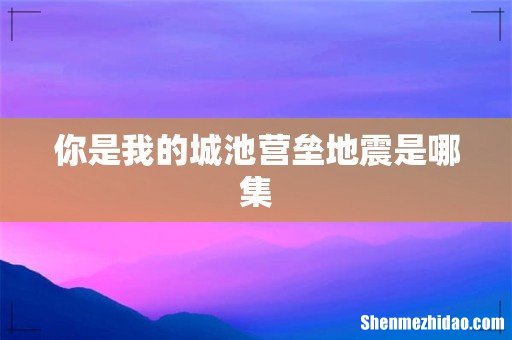 你是我的城池营垒地震是哪集