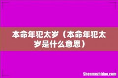 本命年犯太岁是什么意思 本命年犯太岁