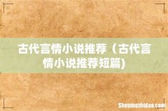 古代言情小说推荐（古代言情小说推荐短篇)