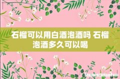 石榴可以用白酒泡酒吗 石榴泡酒多久可以喝