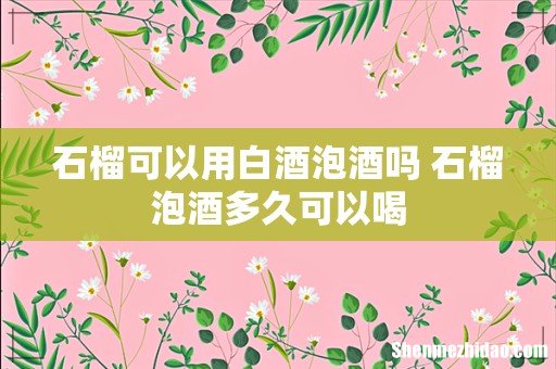 石榴可以用白酒泡酒吗 石榴泡酒多久可以喝