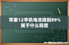 苹果12手机电池降到89%属于什么程度