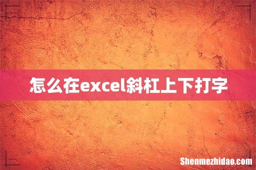 怎么在excel斜杠上下打字