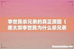 唐太宗李世民为什么杀兄弟 李世民杀兄弟的真正原因