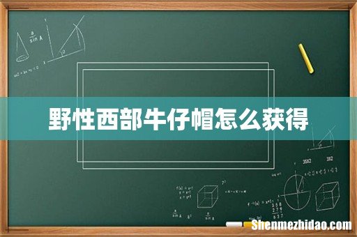 野性西部牛仔帽怎么获得