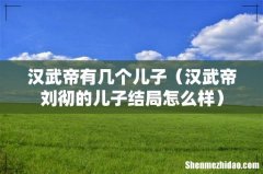 汉武帝刘彻的儿子结局怎么样 汉武帝有几个儿子