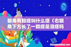 右眼角下方长了一颗痣是泪痣吗 眼角有颗痣叫什么痣