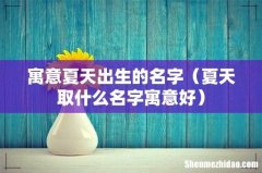 夏天取什么名字寓意好 寓意夏天出生的名字