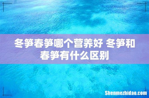 冬笋春笋哪个营养好 冬笋和春笋有什么区别