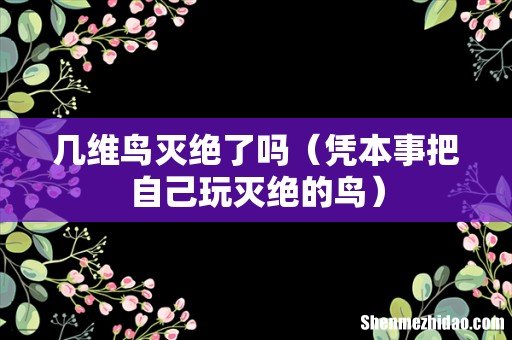 凭本事把自己玩灭绝的鸟 几维鸟灭绝了吗