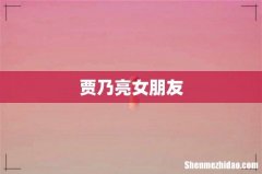 贾乃亮女朋友