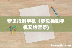 梦见捡到手机（梦见捡到手机交给警察)