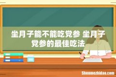 坐月子能不能吃党参 坐月子党参的最佳吃法