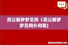 周公解梦梦见狗（周公解梦梦见狗扑向我)