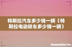 特斯拉电动轿车多少钱一辆 特斯拉汽车多少钱一辆