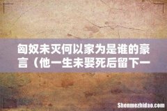 他一生未娶死后留下一个儿子 匈奴未灭何以家为是谁的豪言