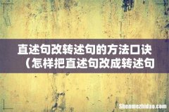 怎样把直述句改成转述句 直述句改转述句的方法口诀