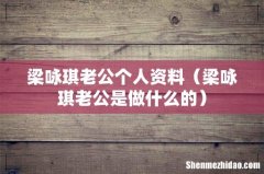 梁咏琪老公是做什么的 梁咏琪老公个人资料