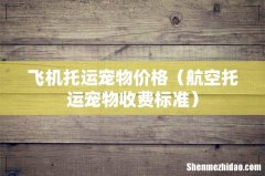航空托运宠物收费标准 飞机托运宠物价格