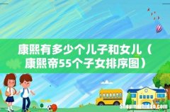 康熙帝55个子女排序图 康熙有多少个儿子和女儿