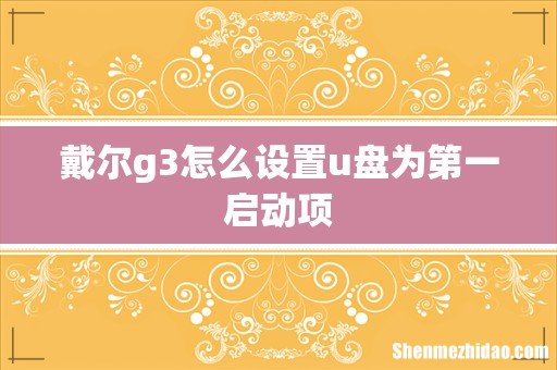 戴尔g3怎么设置u盘为第一启动项